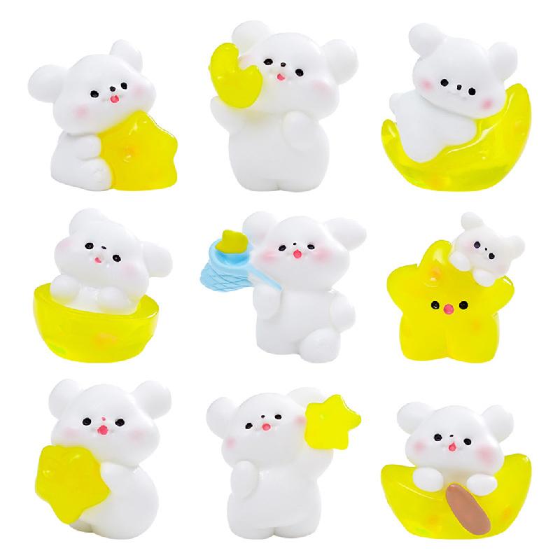 微景观创意太空星月小狗萌粒公仔 DIY装饰品挂配件迷你桌面小摆件