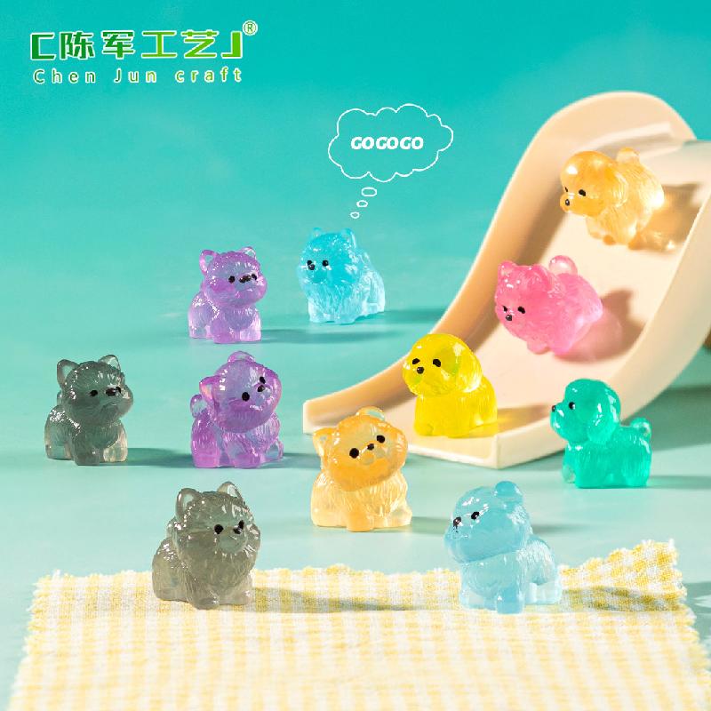 跨境微景观创意夜光简单小狗公仔 DIY装饰品挂配件迷你微缩小摆件