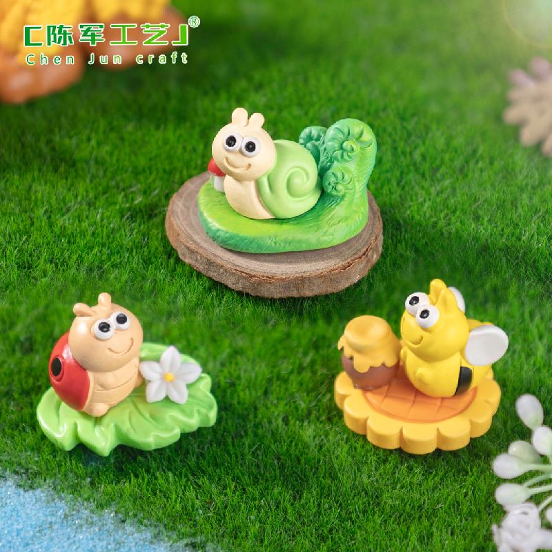 微景观创意小昆虫小蜜蜂蜗牛园艺造景 DIY装饰品挂配件迷你小摆件