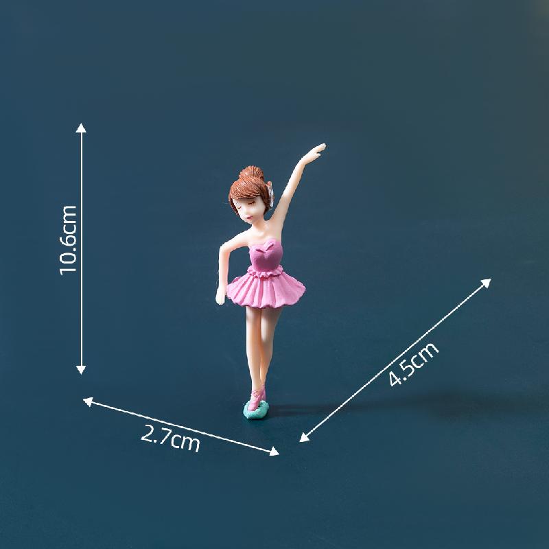 Móc khóa vũ công ba lê PVC trang trí tiểu cảnh rêu (ZC-895)