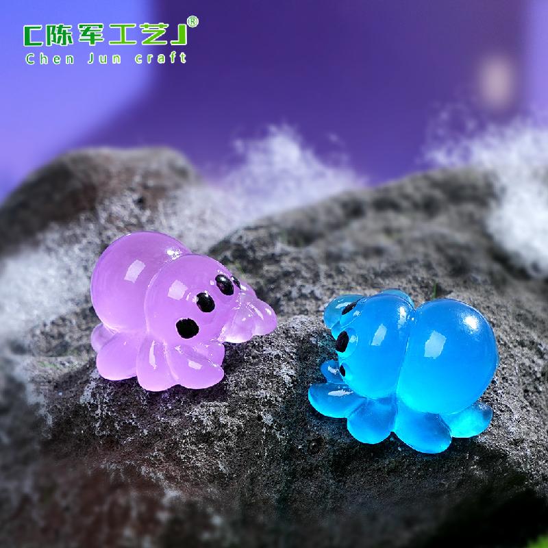 跨境外贸微景观创意夜光小蜘蛛盲袋 DIY装饰品配件迷你树脂小摆件