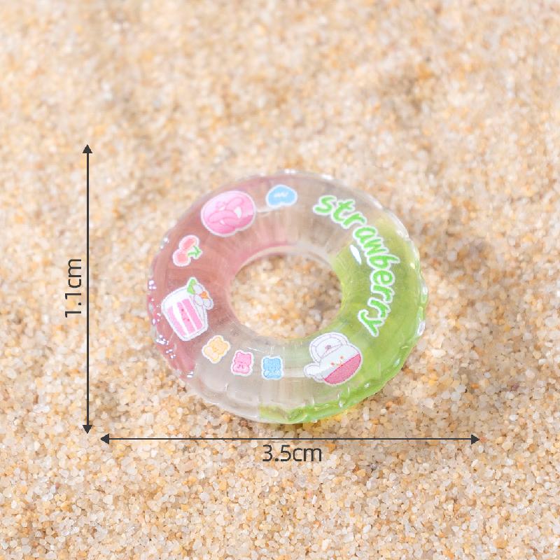 微景观创意夜光可爱游泳圈沙滩造景 DIY装饰配件迷你生态瓶小摆件