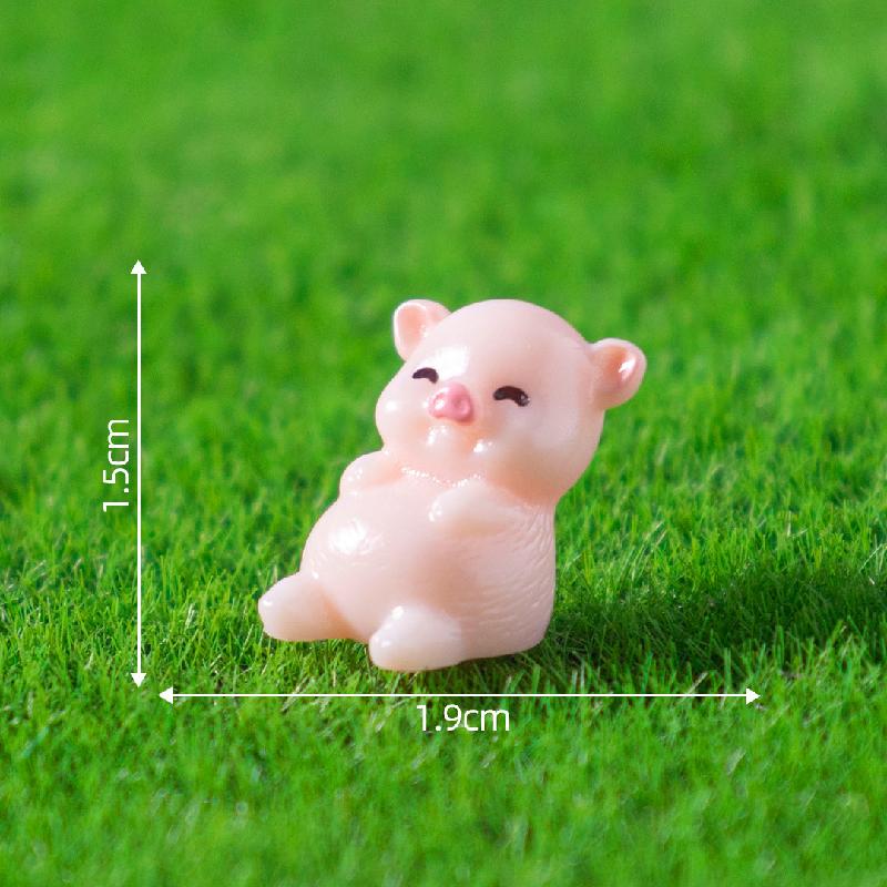 微景观创意可爱四只小猪公仔DIY装饰品挂配件迷你车载桌面小摆件