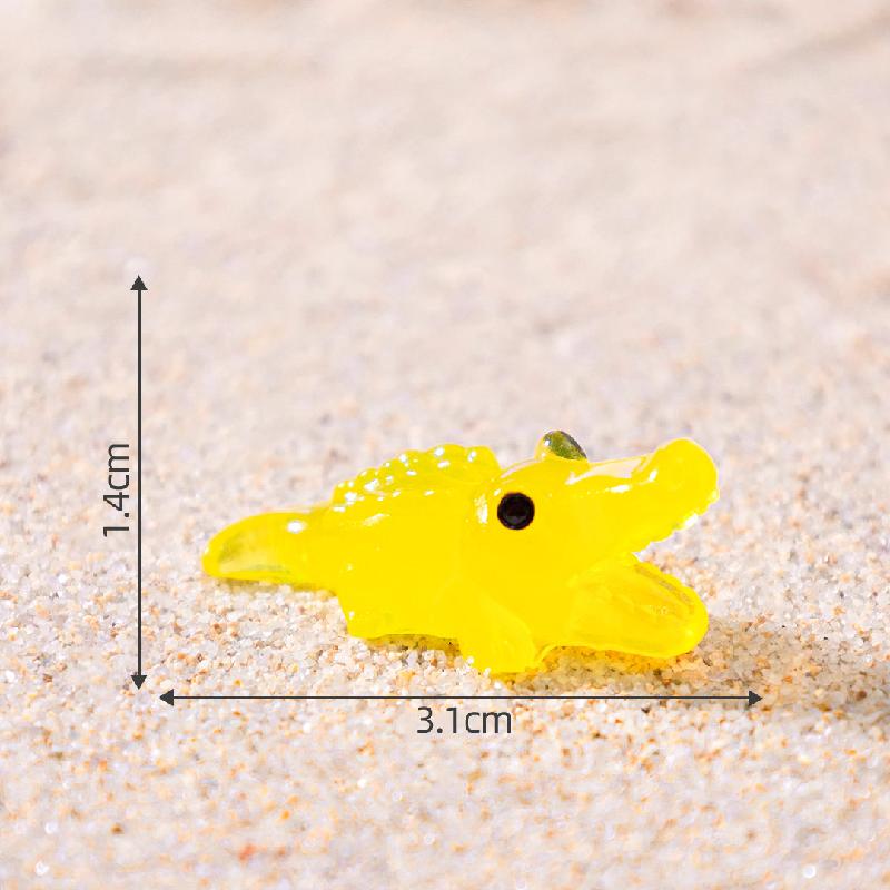 跨境外贸微景观创意夜光大嘴鳄鱼萌粒 DIY装饰品挂配件迷你小摆件