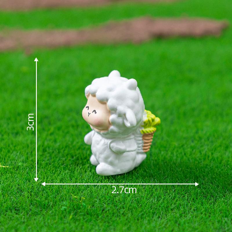 微景观创意可爱秋收小羊园艺造景 DIY装饰配件迷你车载桌面小摆件