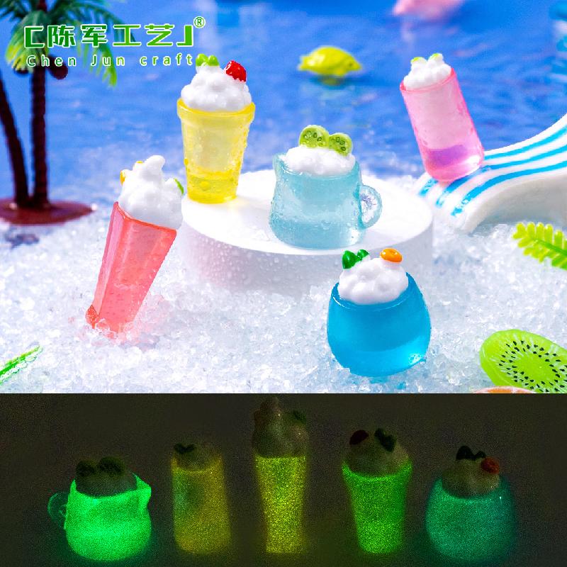 微景观创意夜光夏日冰杯食玩 DIY装饰品盲袋挂配件迷你桌面小摆件