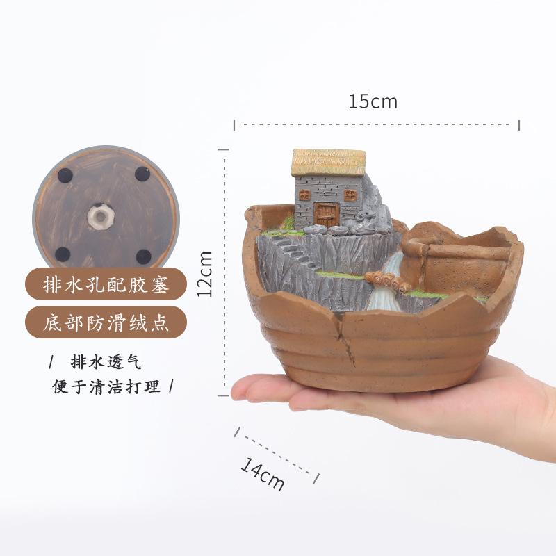 Chậu cây mọng nước treo phong cách vườn trên không, chậu resin hoạt hình, trang trí ban công (RG-157)