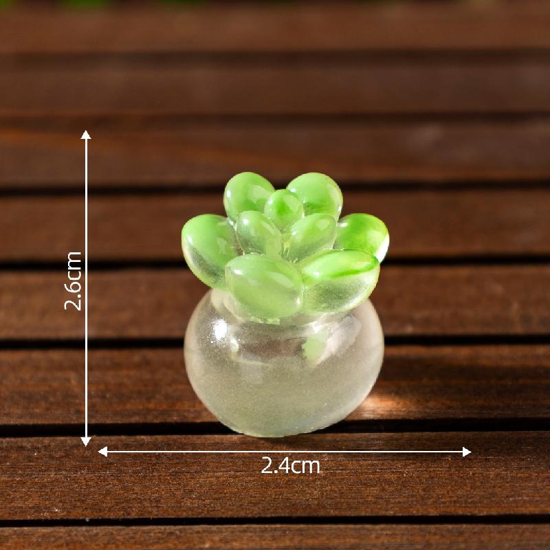 微景观夜光萌萌多肉仙人掌盆栽娃屋 DIY装饰品配件迷你桌面小摆件