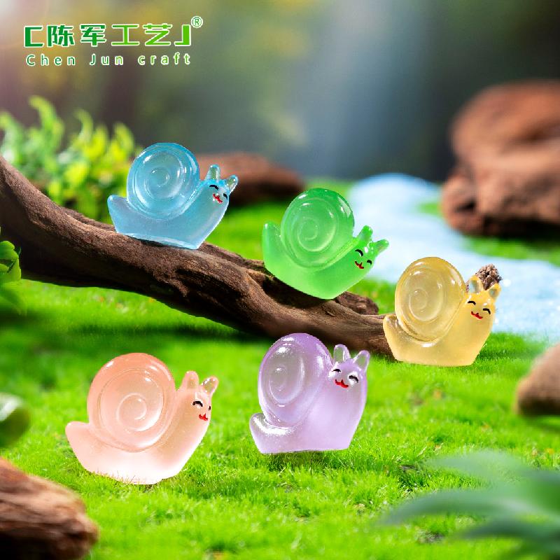 跨境新品微景观创意夜光小蜗牛园艺造景 DIY装饰品配件迷你小摆件