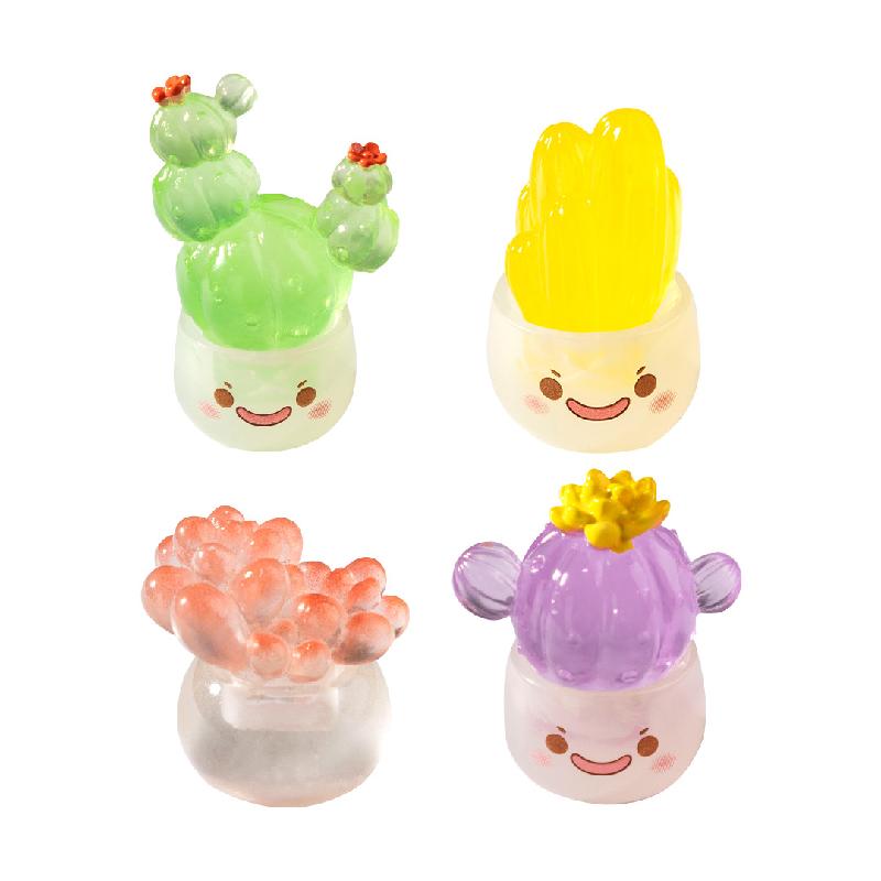 微景观夜光萌萌多肉仙人掌盆栽娃屋 DIY装饰品配件迷你桌面小摆件