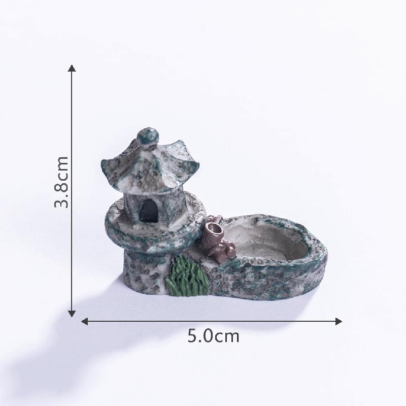 苔藓微景观创意仿真水池塔楼园艺造景 DIY装饰配件微缩迷你小摆件