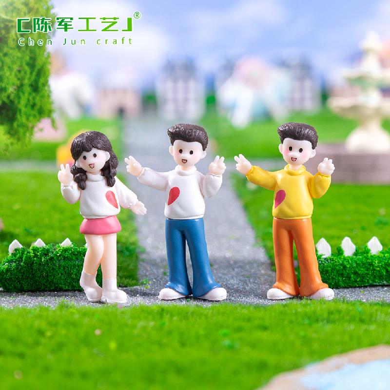 微景观创意可爱拍照情侣公仔手工 DIY装饰配件迷你车载桌面小摆件
