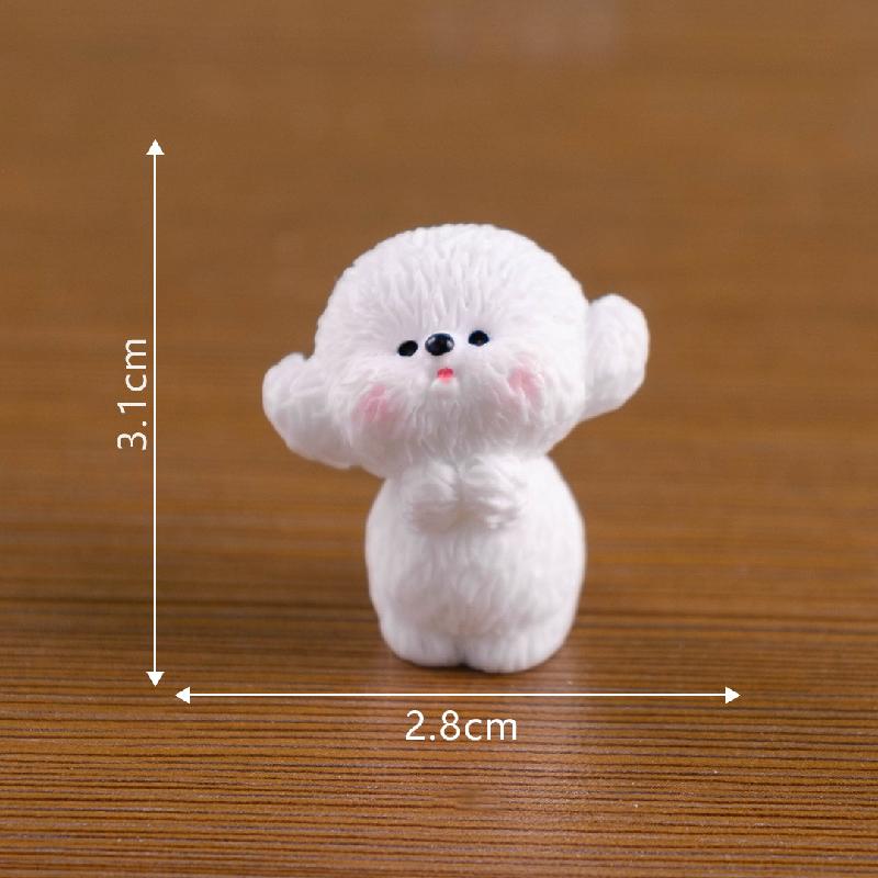 微景观创意可爱白色小狗摇粒绒娃娃屋 DIY装饰配件迷你桌面小摆件