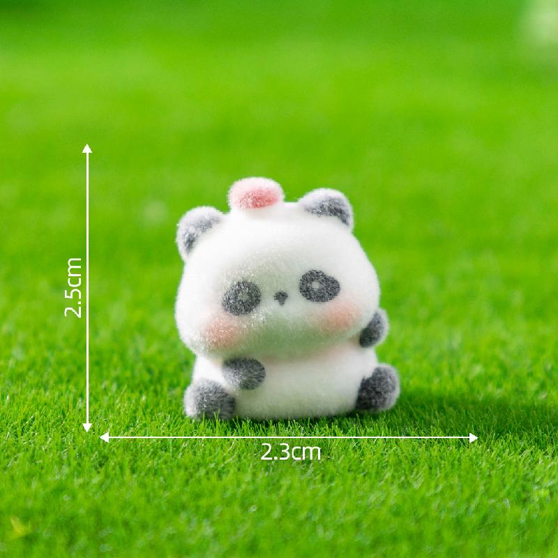 微景观创意可爱植绒公仔肉肉小熊猫萌粒 DIY装饰品配件迷你小摆件
