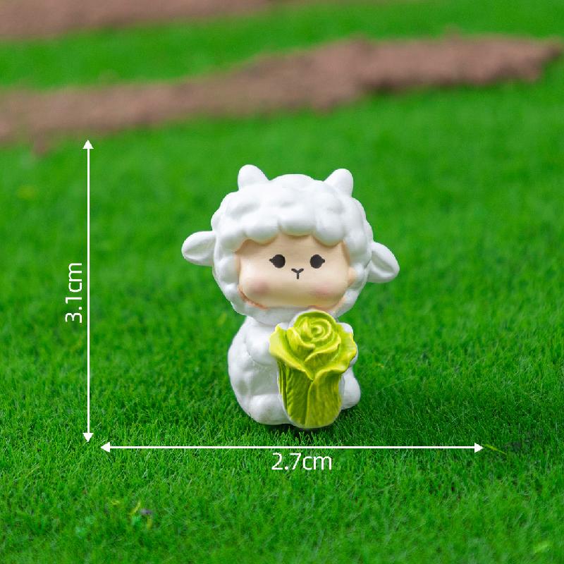 微景观创意可爱秋收小羊园艺造景 DIY装饰配件迷你车载桌面小摆件