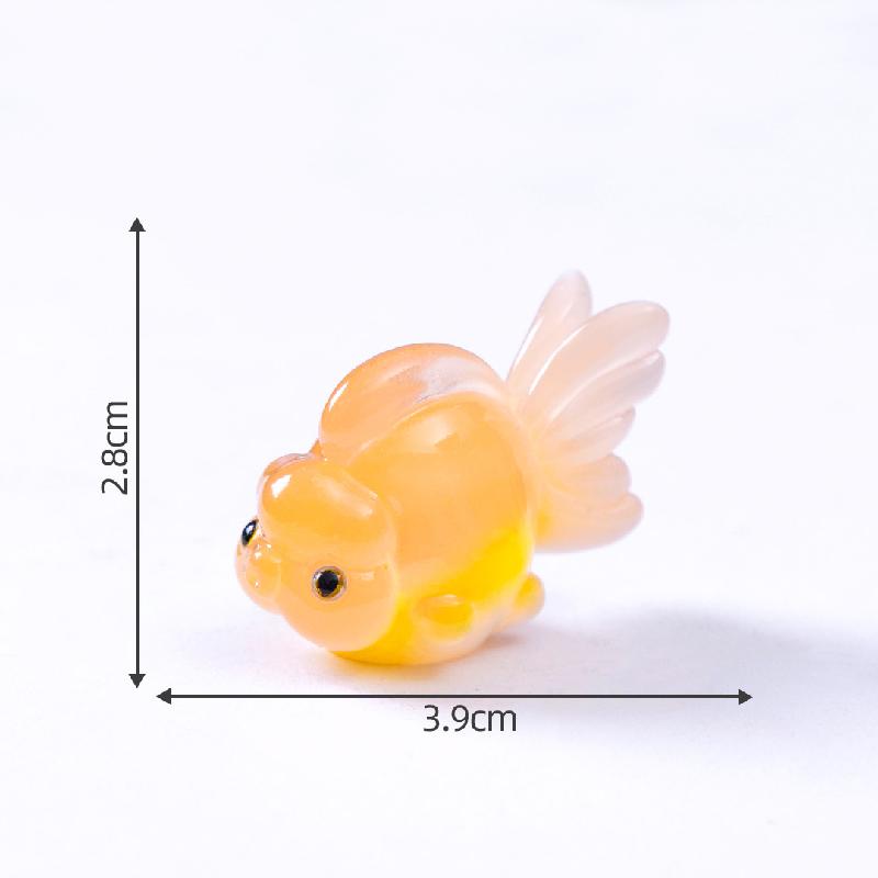 微景观创意夜光福寿小锦鲤鱼儿海洋造景 DIY装饰品配件迷你小摆件