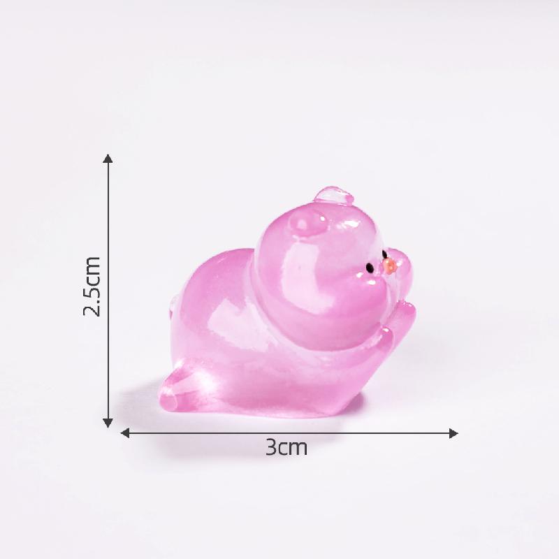 微景观创意可爱夜光圆圆小猪公仔娃屋 DIY装饰配件迷你桌面小摆件
