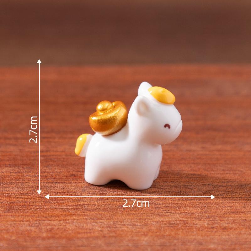 微景观马年新年发财如意小马公仔 娃屋DIY装饰配件迷你桌面小摆件