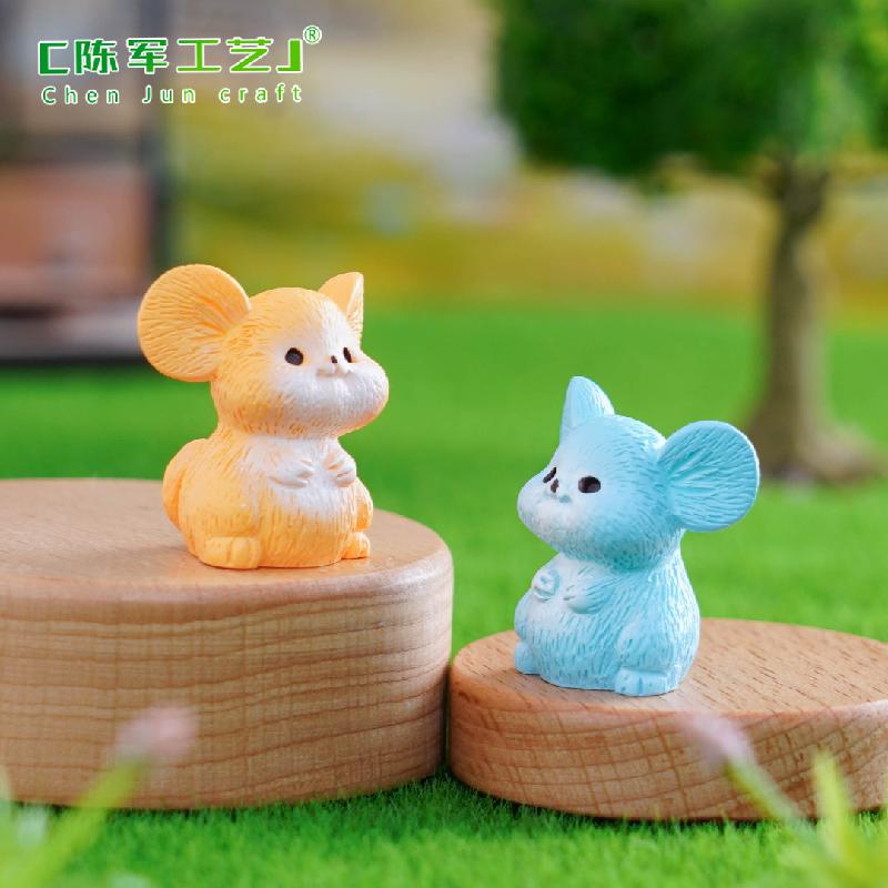 跨境外贸微景观创意田园小鼠园艺造景 DIY装饰配件迷你树脂小摆件