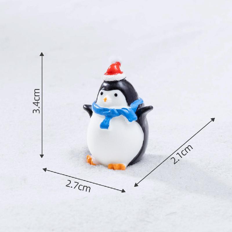 Tiểu cảnh chim cánh cụt Noel, phụ kiện trang trí dễ thương mini (ZC-560)