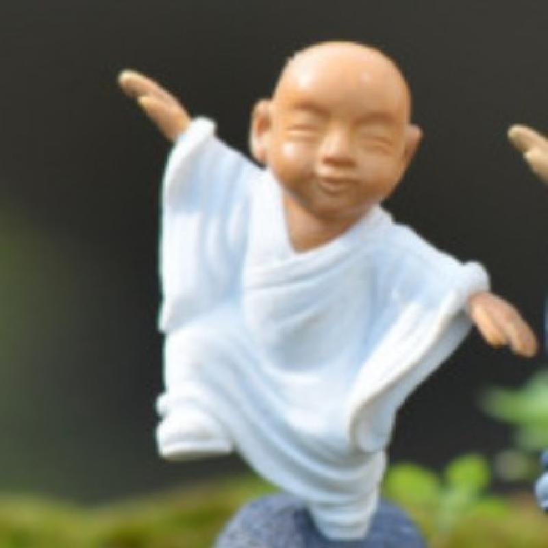 微景观摆件  卡通小和尚  苔藓多肉摆件   DIY组装工艺树脂小摆件