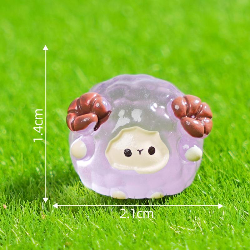 跨境微景观创意夜光小绵羊园艺造景 DIY装饰品配件迷你桌面小摆件