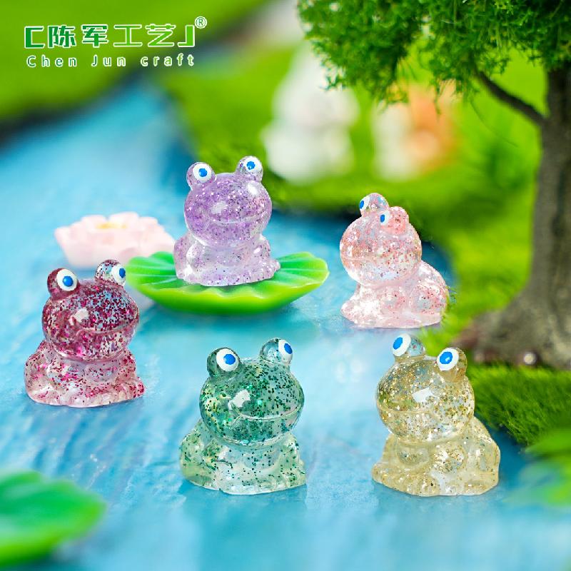跨境新品微景观创意细闪动物乌龟蝾螈 DIY装饰配件迷你树脂小摆件