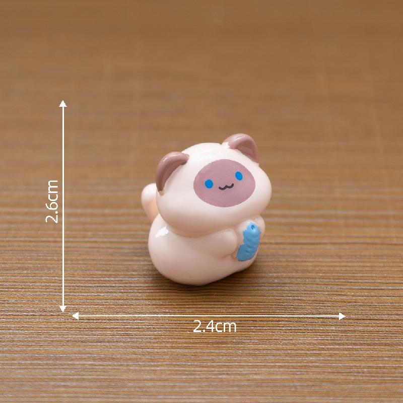 微景观创意活泼暹罗猫公仔娃屋 DIY装饰品配件迷你车载桌面小摆件