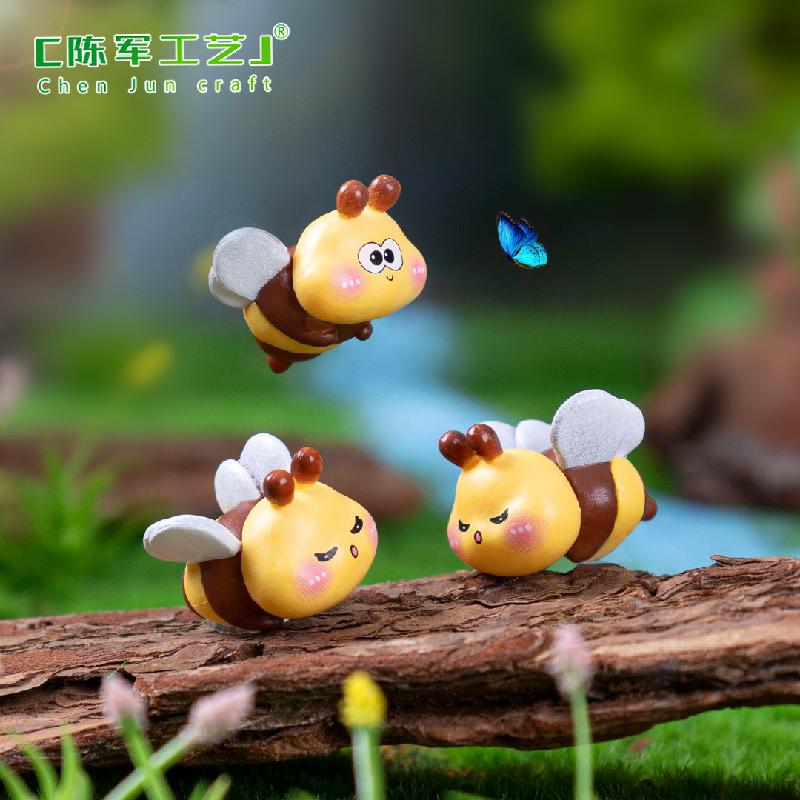 微景观创意可爱小蜜蜂昆虫公仔园艺造景 DIY装饰品配件迷你小摆件