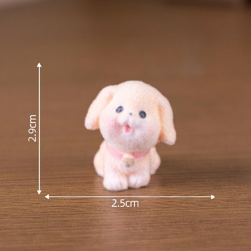 创意植绒比熊小狗公仔萌粒 DIY装饰品钥匙扣包包挂配件迷你小摆件