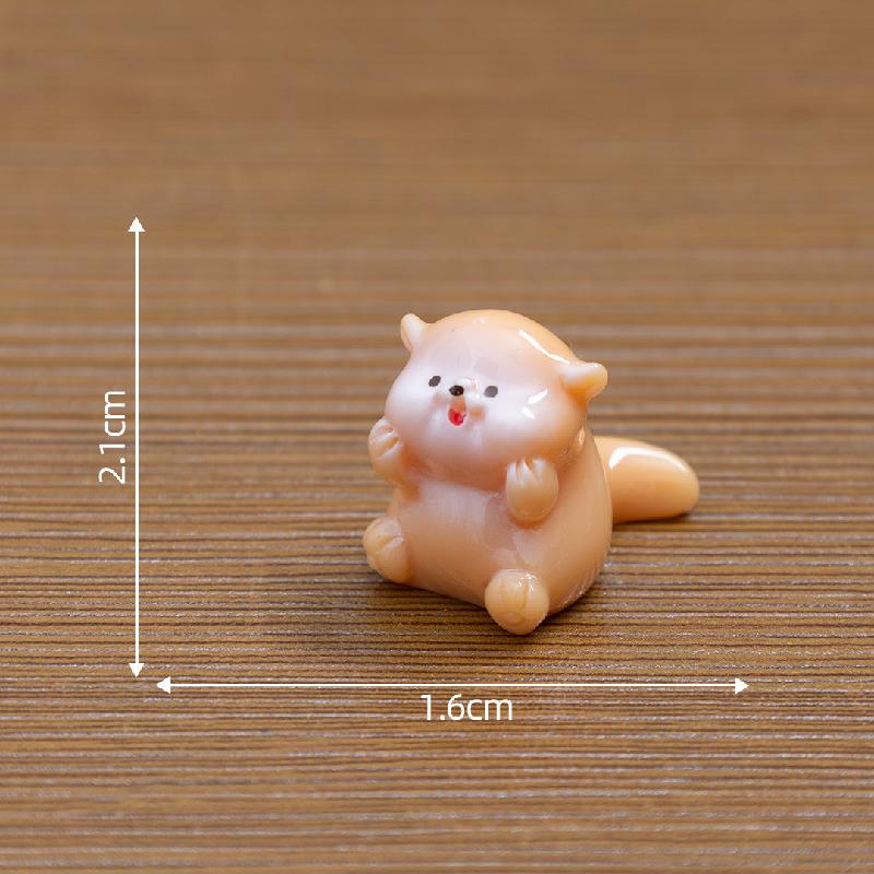 微景观创意可爱小水獭萌粒公仔娃屋 DIY装饰品配件迷你桌面小摆件