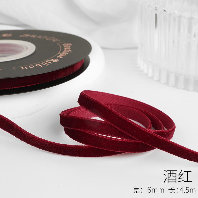 Ruy băng đỏ rượu vang, dây lụa nhung cao cấp, gói quà, buộc hoa, trang trí Noel sang trọng và tinh tế