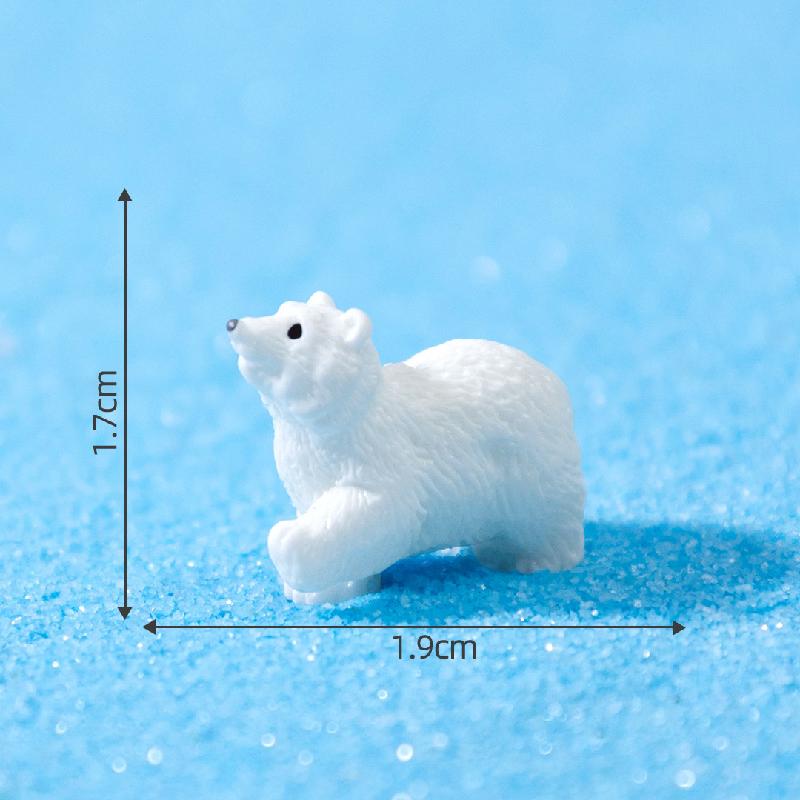 微景观创意写实北极熊母子公仔 造雪景DIY装饰品挂配件迷你小摆件
