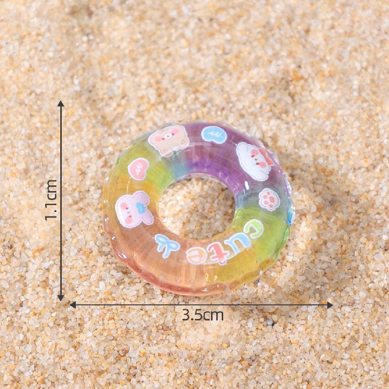 微景观创意夜光可爱游泳圈沙滩造景 DIY装饰配件迷你生态瓶小摆件