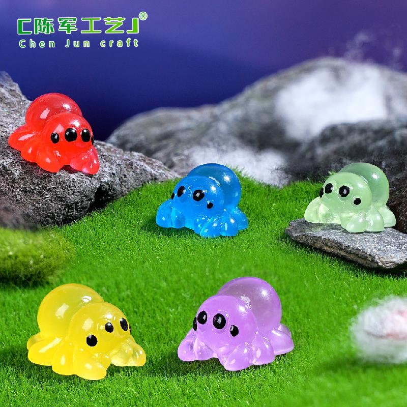 跨境外贸微景观创意夜光小蜘蛛盲袋 DIY装饰品配件迷你树脂小摆件