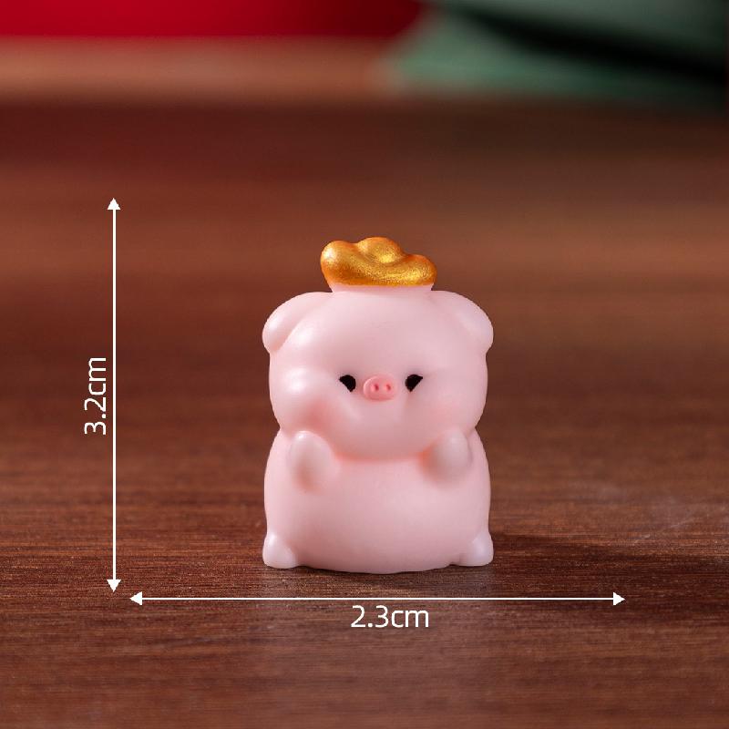微景观创意可爱招财小猪公仔萌粒 DIY装饰品盲袋挂配件迷你小摆件