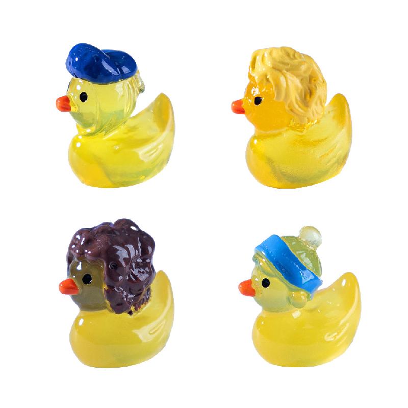 跨境新品微景观创意夜光百变小黄鸭公仔DIY装饰品配件树脂小摆件