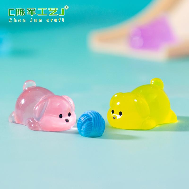Tiểu cảnh cún mập phát sáng DIY, phụ kiện tiểu cảnh mini garden treo bàn resin cute (ZC-1403)