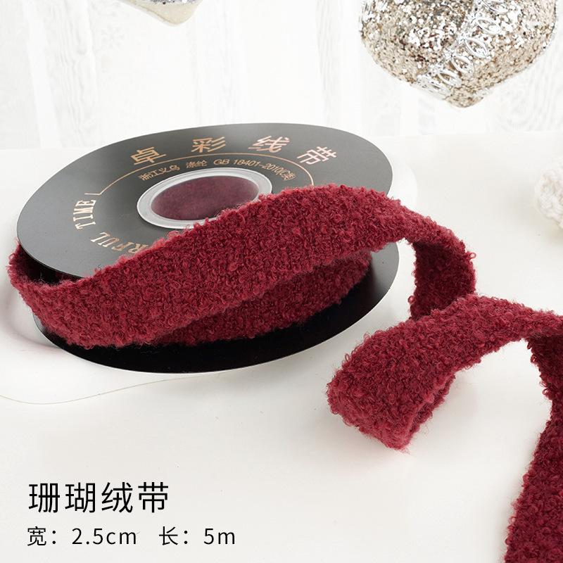 Ruy băng đỏ rượu vang, dây lụa nhung cao cấp, gói quà, buộc hoa, trang trí Noel sang trọng và tinh tế