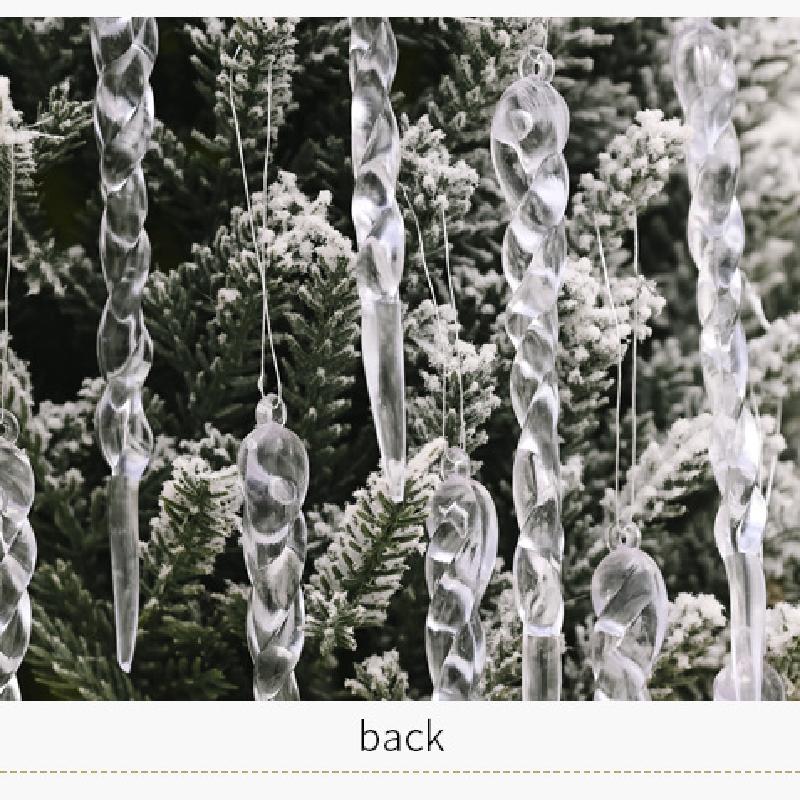 Đồ trang trí Giáng Sinh: móc treo hình que đá trong suốt, mới, trang trí cây thông, móc vặn xoắn.