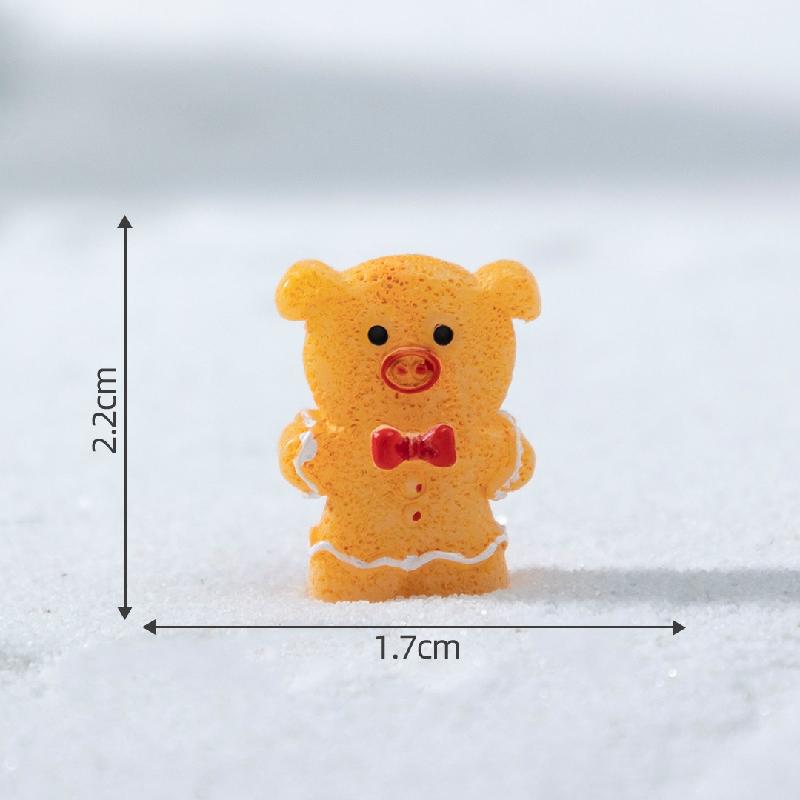 微景观创意圣诞姜饼人小动物公仔 DIY装饰品挂配件迷你桌面小摆件