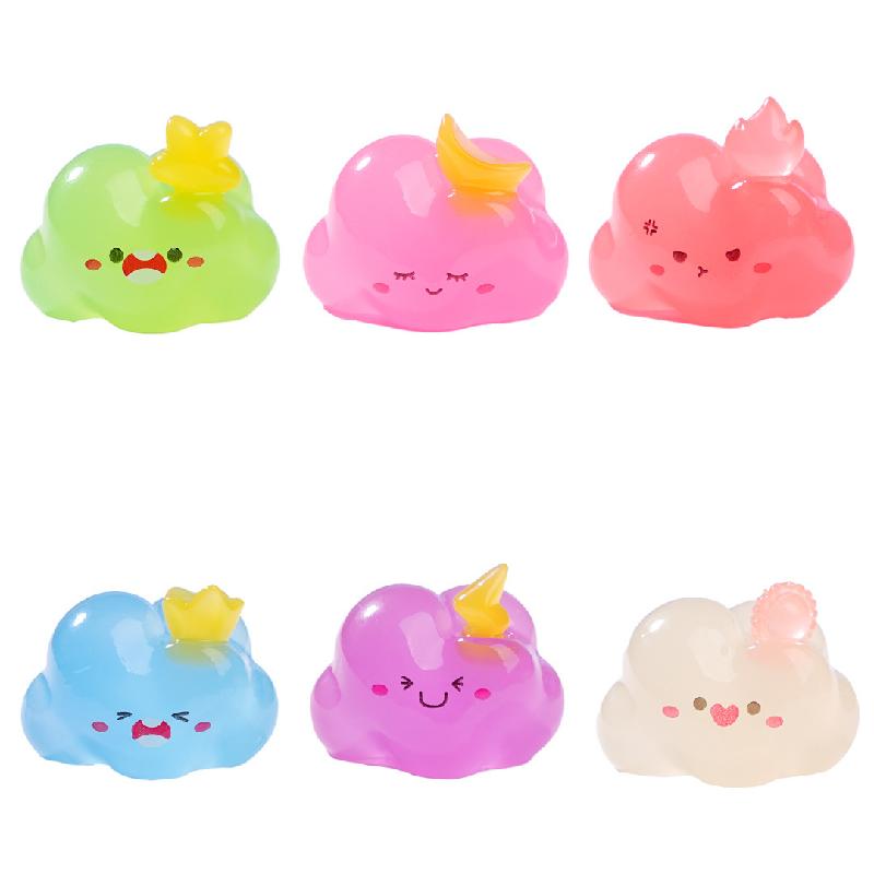 微景观创意夜光云朵精灵萌粒盲袋 DIY装饰品挂配件迷你树脂小摆件