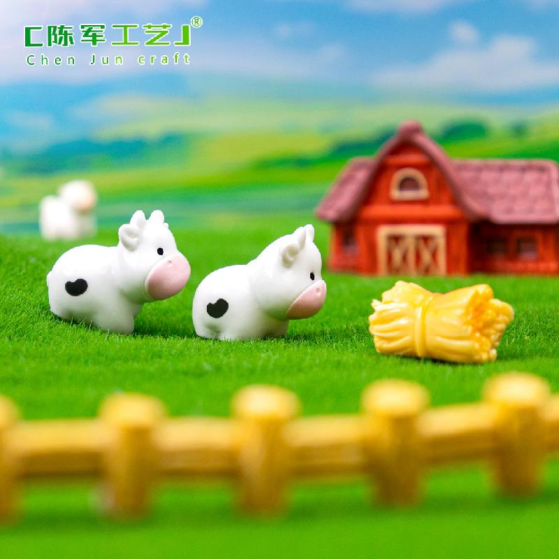 微景观创意可爱牛牛一家园艺造景 DIY装饰品挂配件迷你桌面小摆件