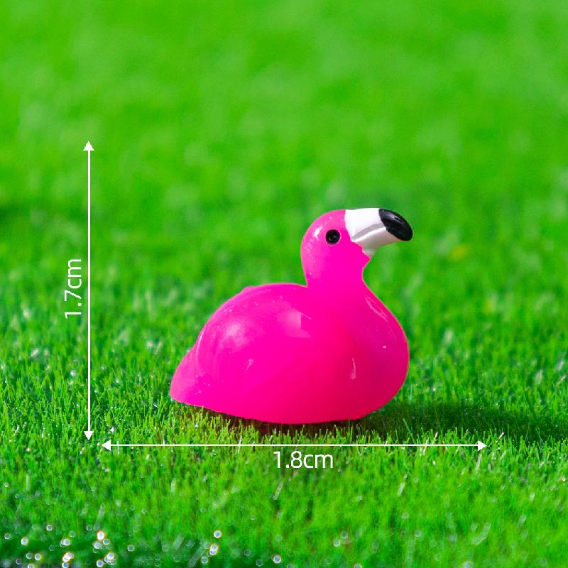 跨境外贸微景观创意迷你火烈鸟公仔萌粒 DIY装饰品配件树脂小摆件