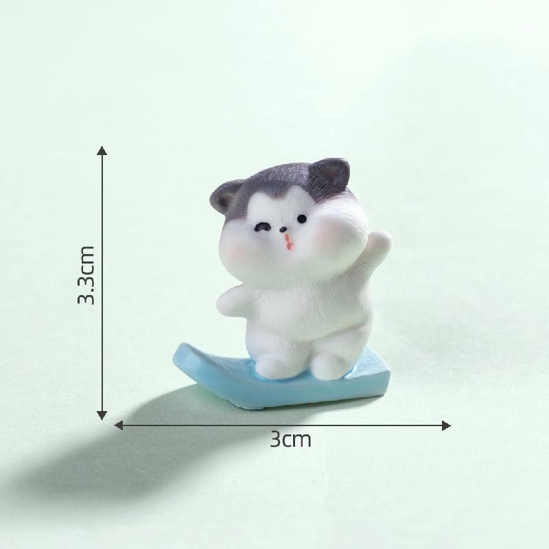 Mèo trượt tuyết mini trang trí cảnh tuyết (PK-714)