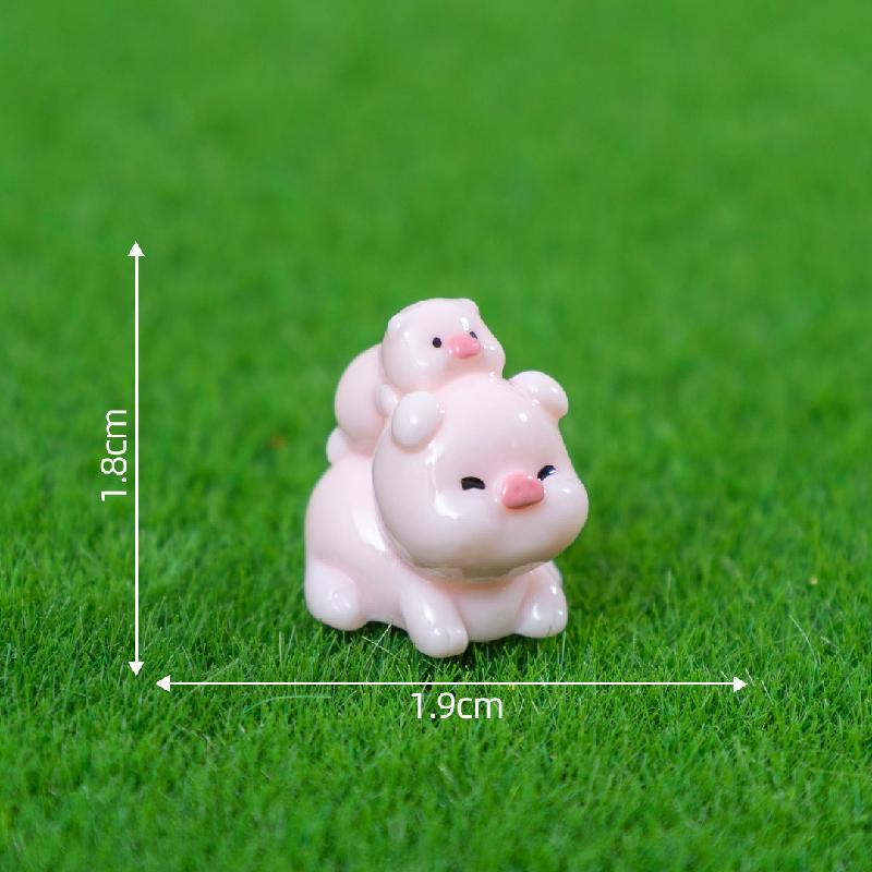 微景观可爱夜光胖墩墩小猪萌粒公仔DIY 装饰品配件迷你桌面小摆件
