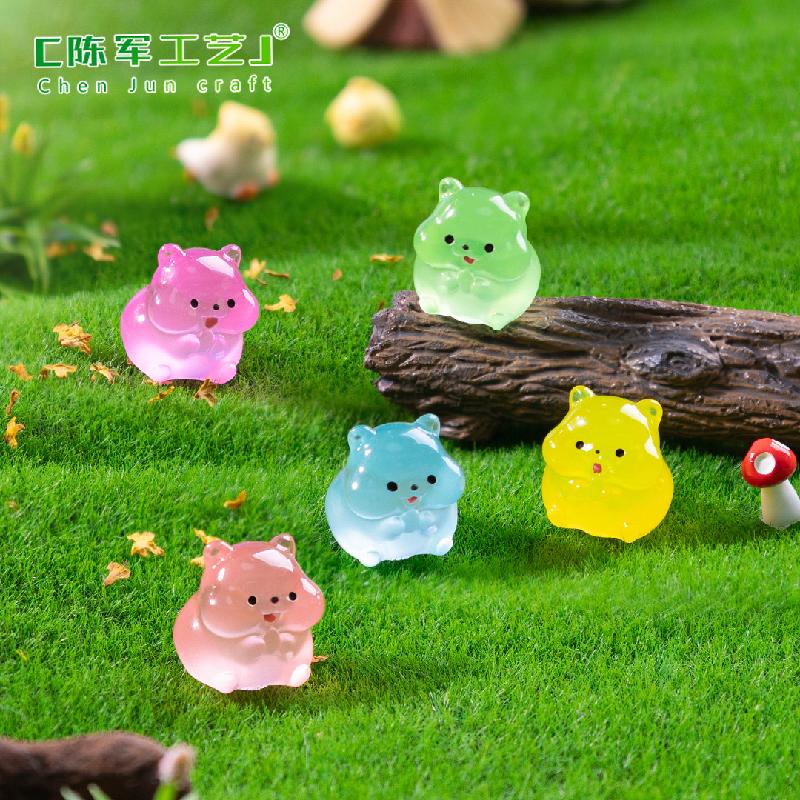 微景观创意可爱夜光胖胖小仓鼠 园艺造景DIY装饰品配件迷你小摆件