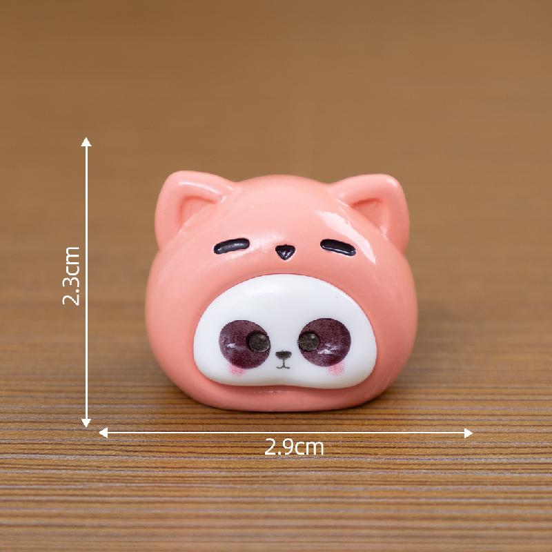 微景观创意可爱熊猫头动物萌粒公仔 DIY装饰品配件迷你桌面小摆件