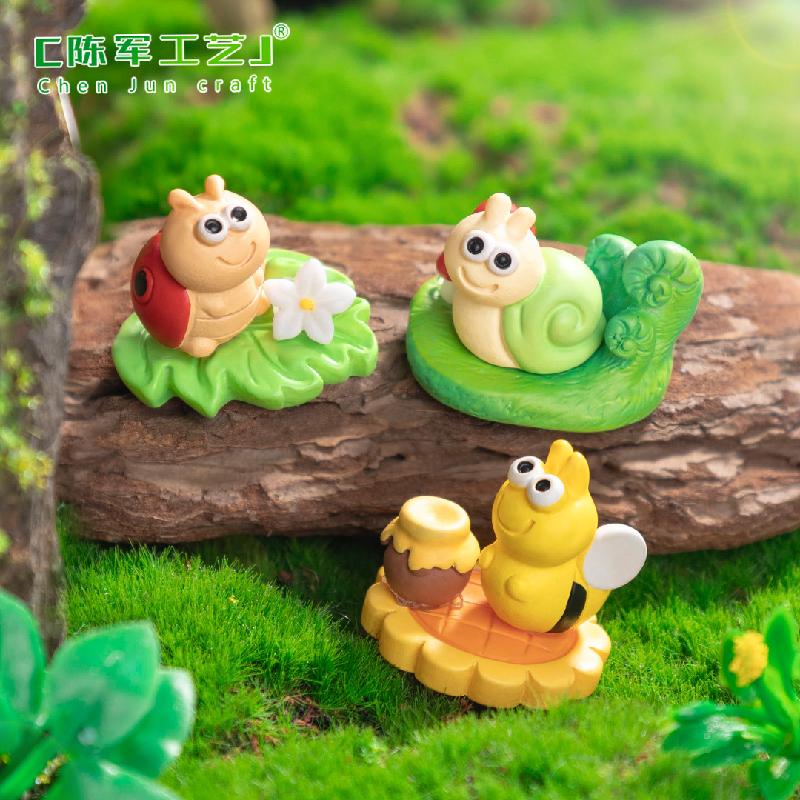 微景观创意小昆虫小蜜蜂蜗牛园艺造景 DIY装饰品挂配件迷你小摆件