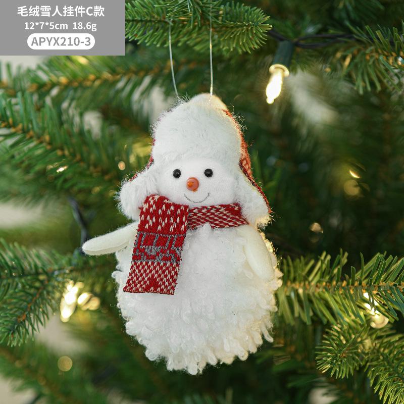 Trang trí Noel: Búp bê người tuyết khăn đỏ trắng dễ thương